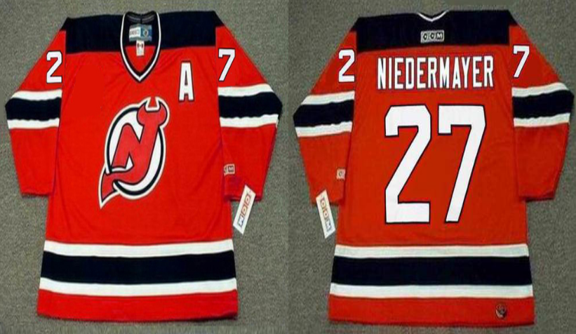 2019 Men New Jersey Devils 27 Niedermayer red style #2 CCM NHL jerseys->new jersey devils->NHL Jersey